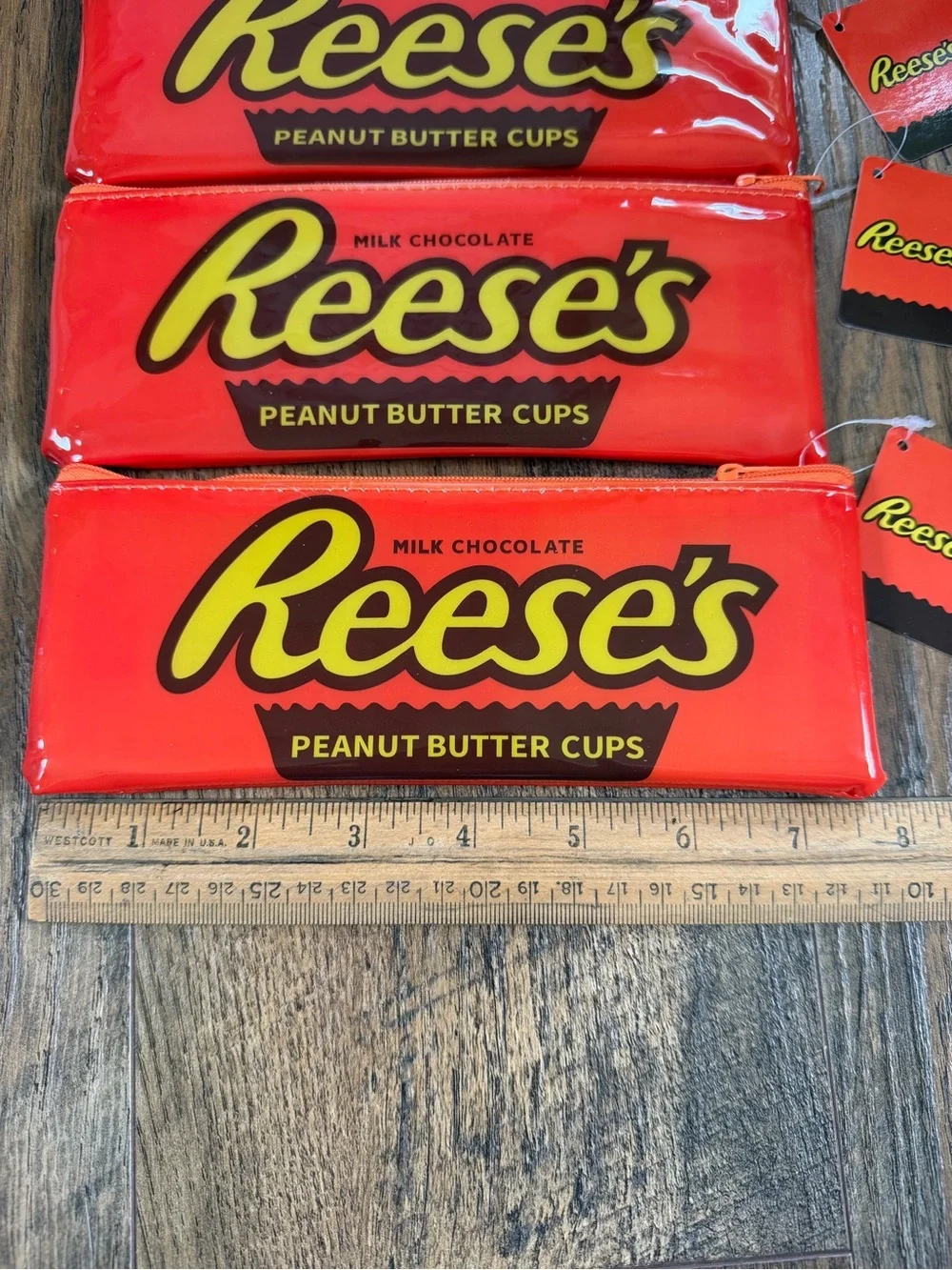NWT 5 Reese’s candy bar plastic pencil pouches